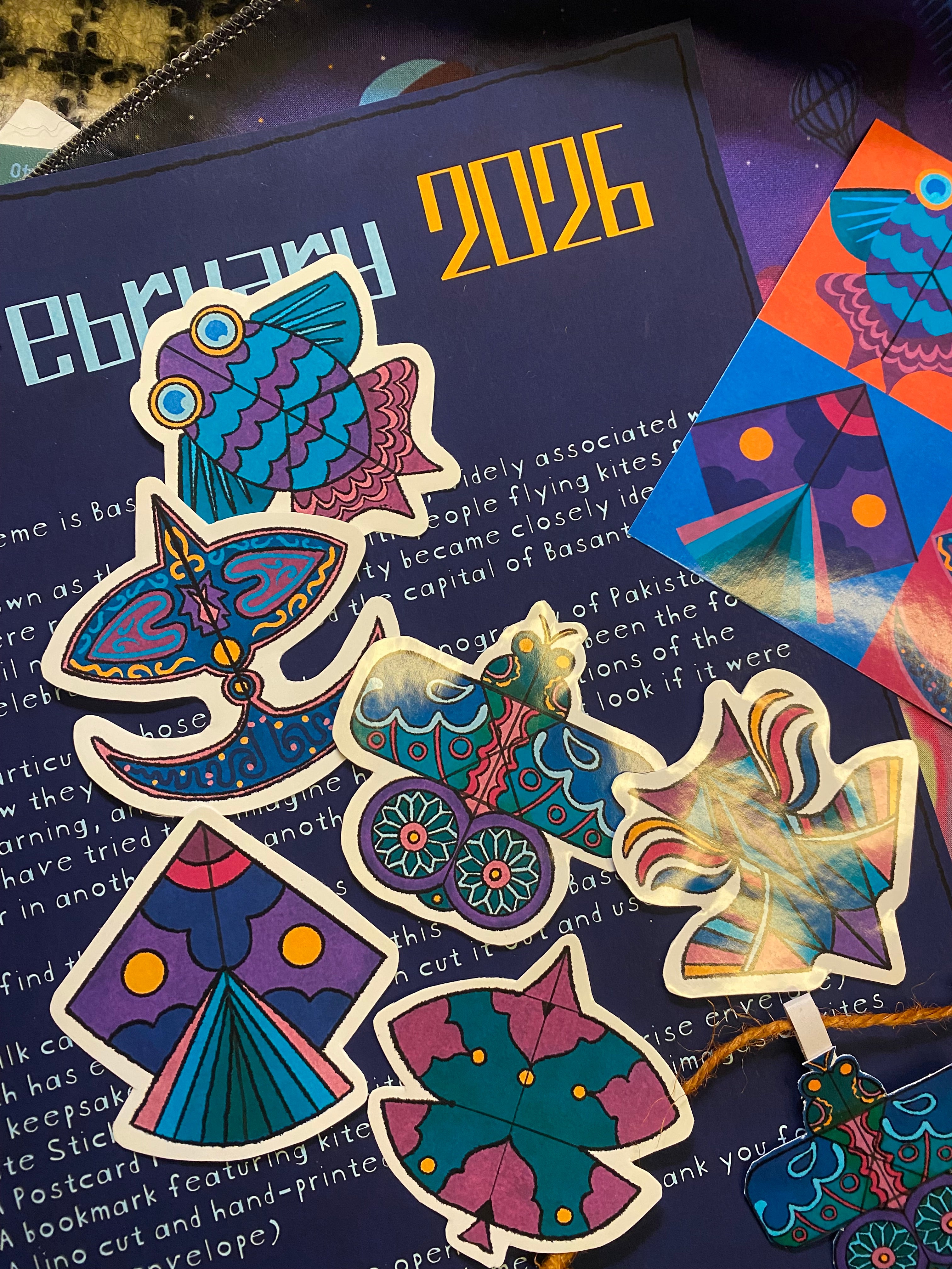 Basant Kite Sticker Bundle – Set of 6